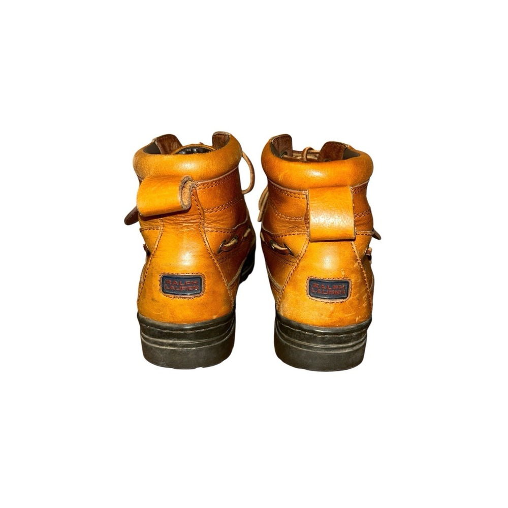 Vintage Mens Polo Ralph Lauren Polo Sport Boots Brown Black Buckle Strap Size 7B - Picture 7 of 7